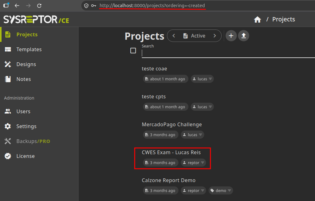 Sysreptor localhost